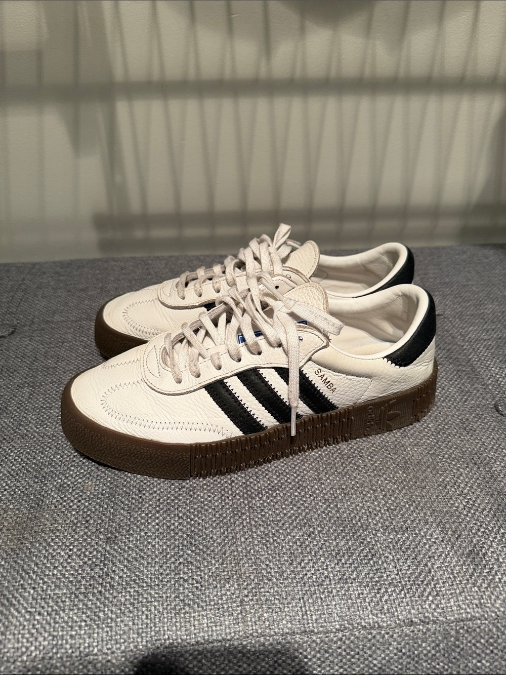 adidas Samba Platform Sneakers - White, Black, Brown - Picture 3 of 6